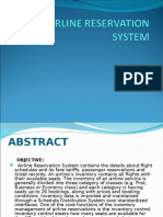 of Airline Reservation System Project Report
