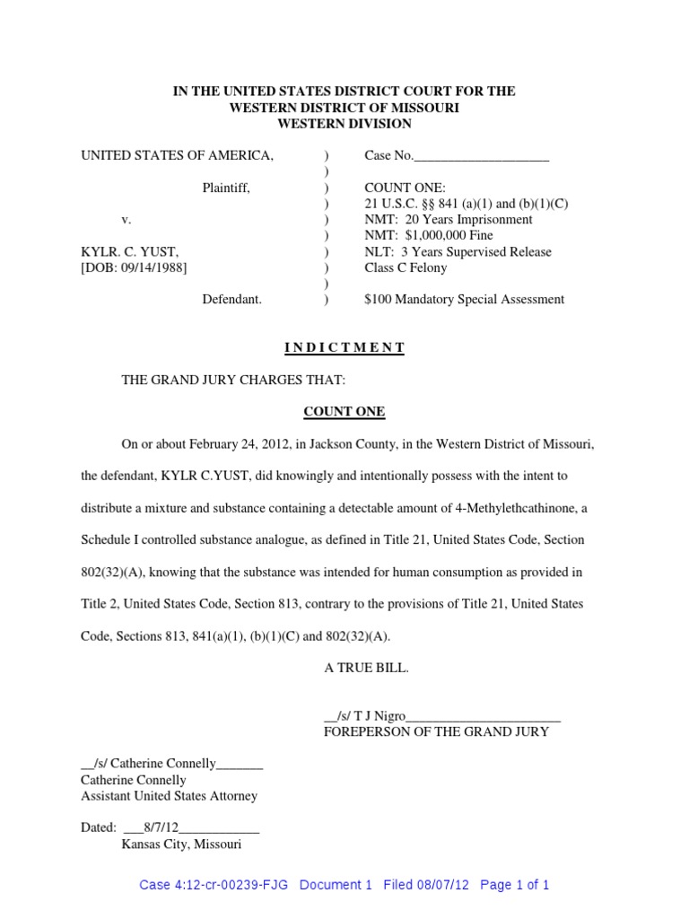 1 Kylr Yust Indictment - True Bill | PDF