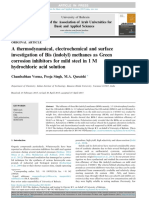 Una Investigación Termodinámica, Electroquímica y La Superficie de Bis (Indolil) Metanos Como Inhibidores de La Corrosión Del Verde Para El Acero Suave en Solución de Ácido Clorhídrico 1 M