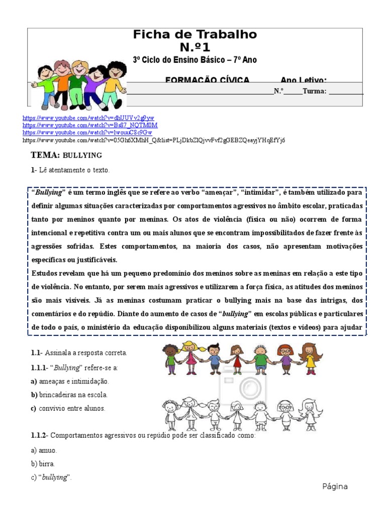 Ensino Religioso 7ano, PDF, Assédio moral/bullying