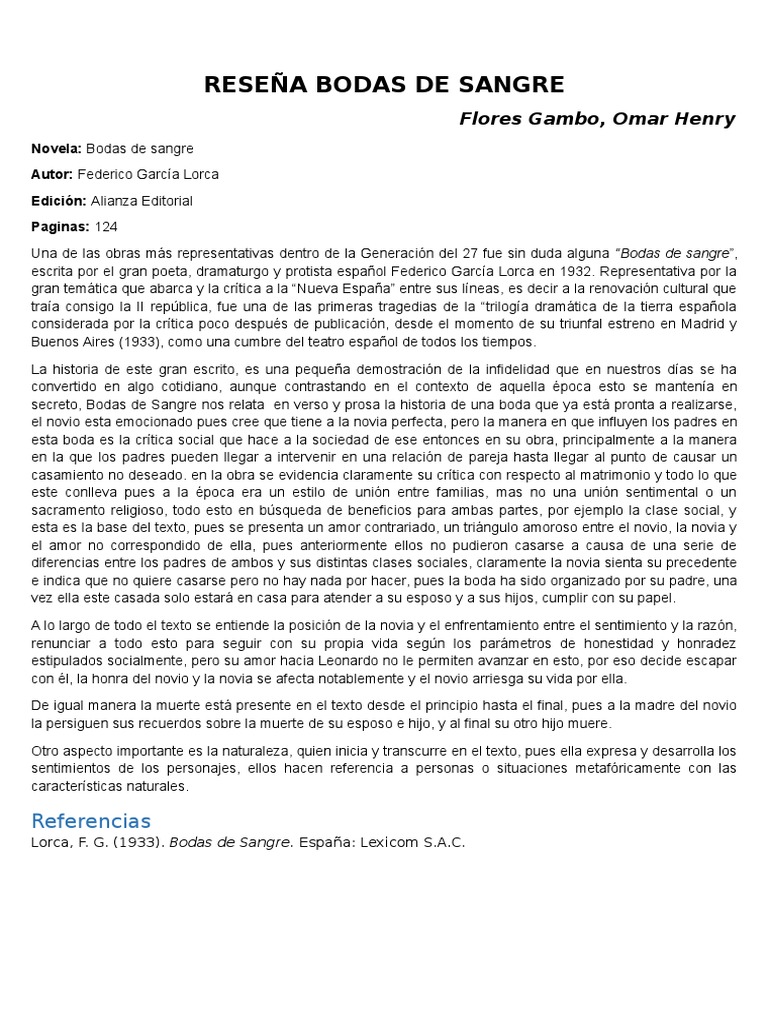 limpiador techo laberinto Reseña Bodas de Sangre | PDF | Boda | Federico García Lorca