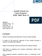 Canada Goose Inc. Case Analysis SDM, NMP Term Iv: Group 5