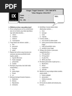 Soal Uts Ipa Kelas Ix Semester 1