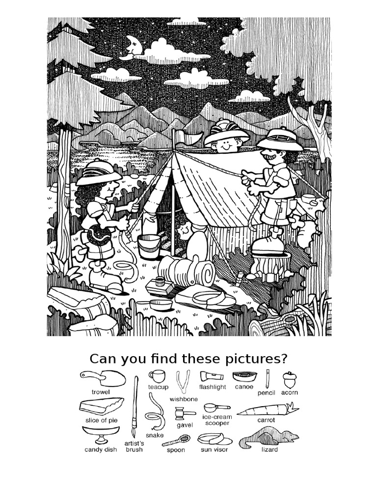 Hidden Picture Camping | PDF | Art