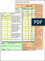 Batch Recipe Cost Sheet