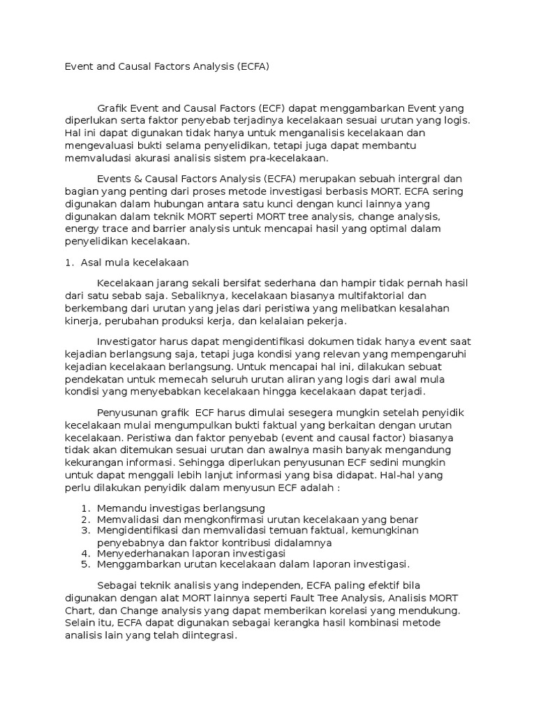 Analisis Faktor Penyebab Kecelakaan ECFA | PDF