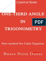 Breaking Classical Rules - One Third Angle in Trigonometry (New Method For Cubic Equation)