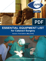 Essential Equipment List: For Cataract Surgery