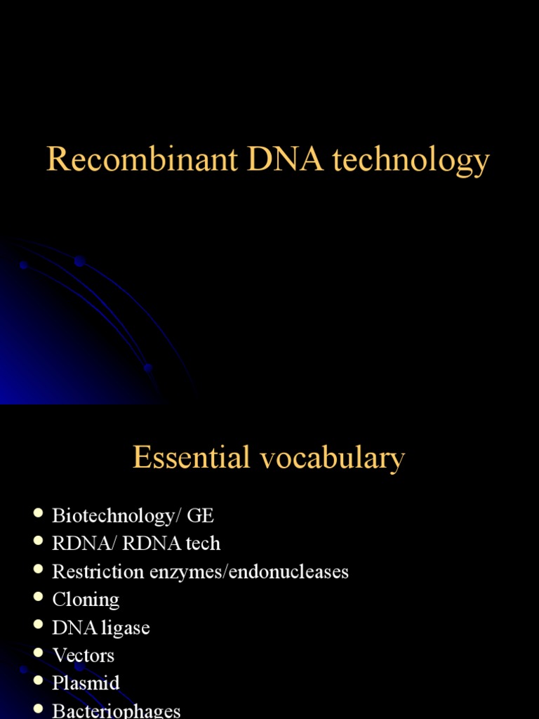 Recombinant DNA Technology | PDF | Recombinant Dna | Molecular Cloning