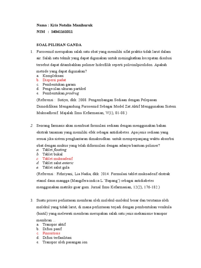 Soal Biofarmasetika