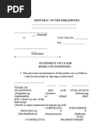 2016 Revised Rules On Small Claims - Sample Forms