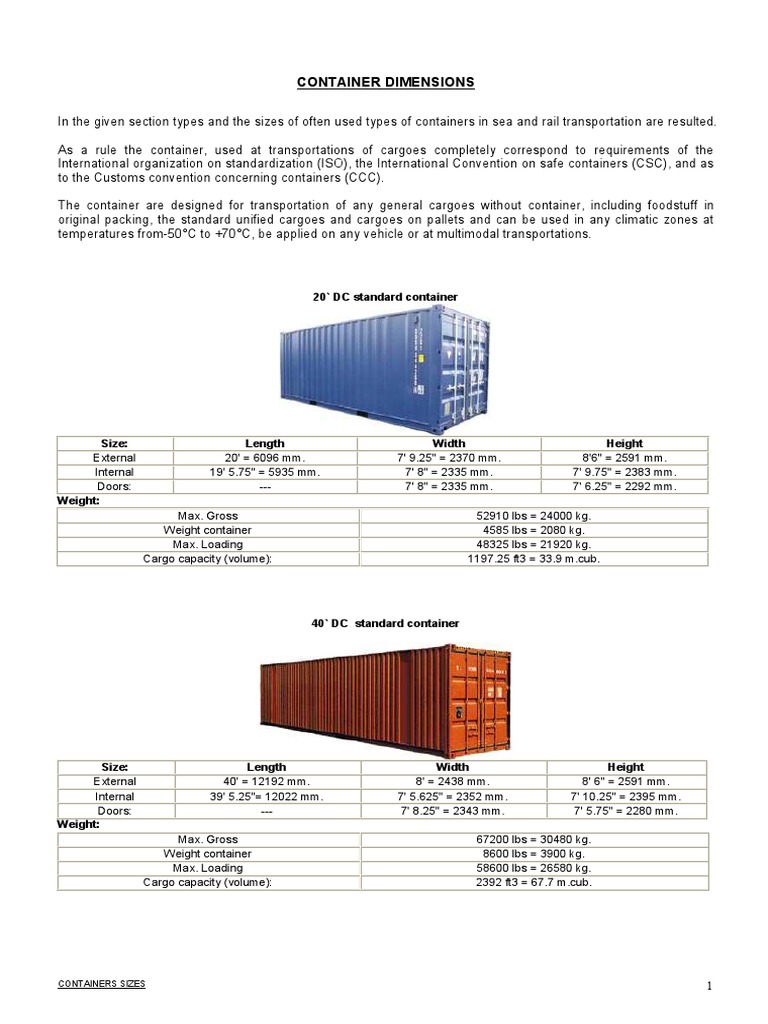 Brochure Container Specification en | PDF | Cargo | Supply Chain Management, image size:768x1024