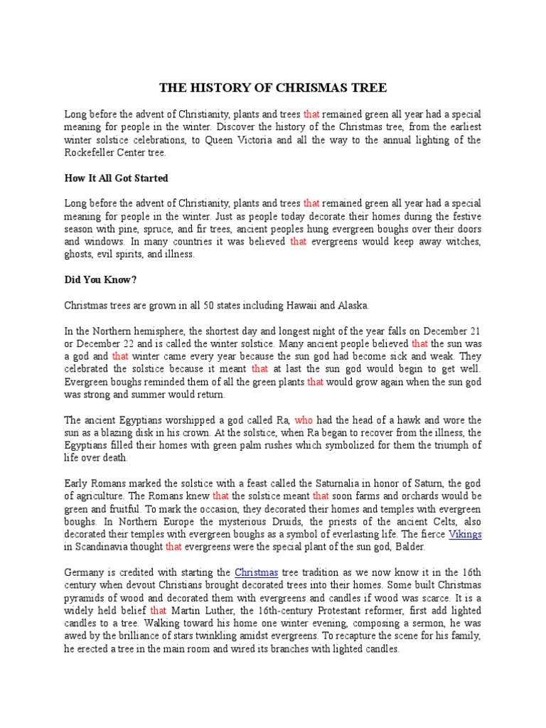 History of the Christmas Tree | PDF | Christmas Tree | Christmas