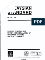 Malaysian Standard (Sewerage System) - MS-1228-1991 PDF