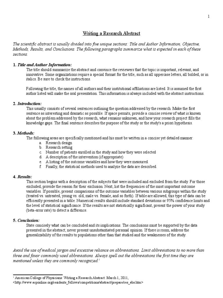 How to Write a Research Abstract | PDF | Hiv/Aids | Abstract (Summary)