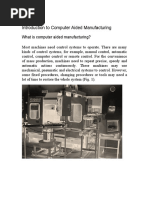 Introduction To Computer Aided Manufacturing