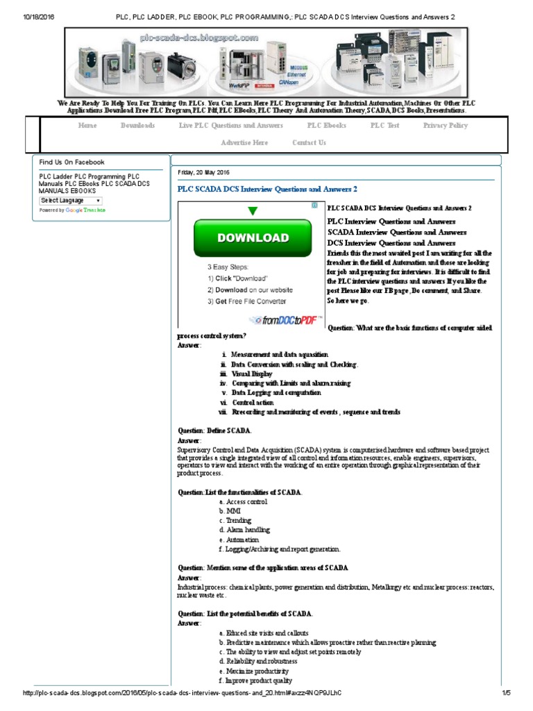 PLC, PLC Ladder, PLC Ebook, PLC Programming, - PLC Scada Dcs Interview ...
