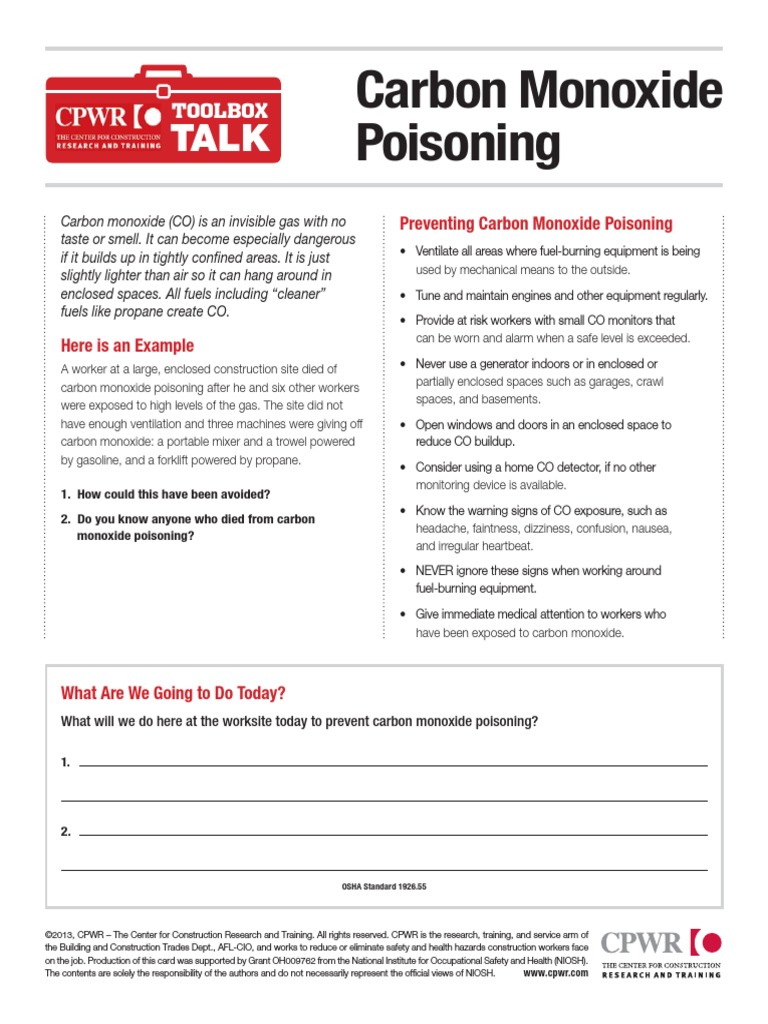 Preventing Carbon Monoxide Poisoning | PDF