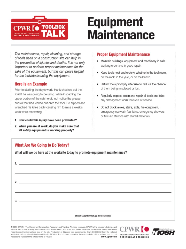 Equipment Maintenance | PDF