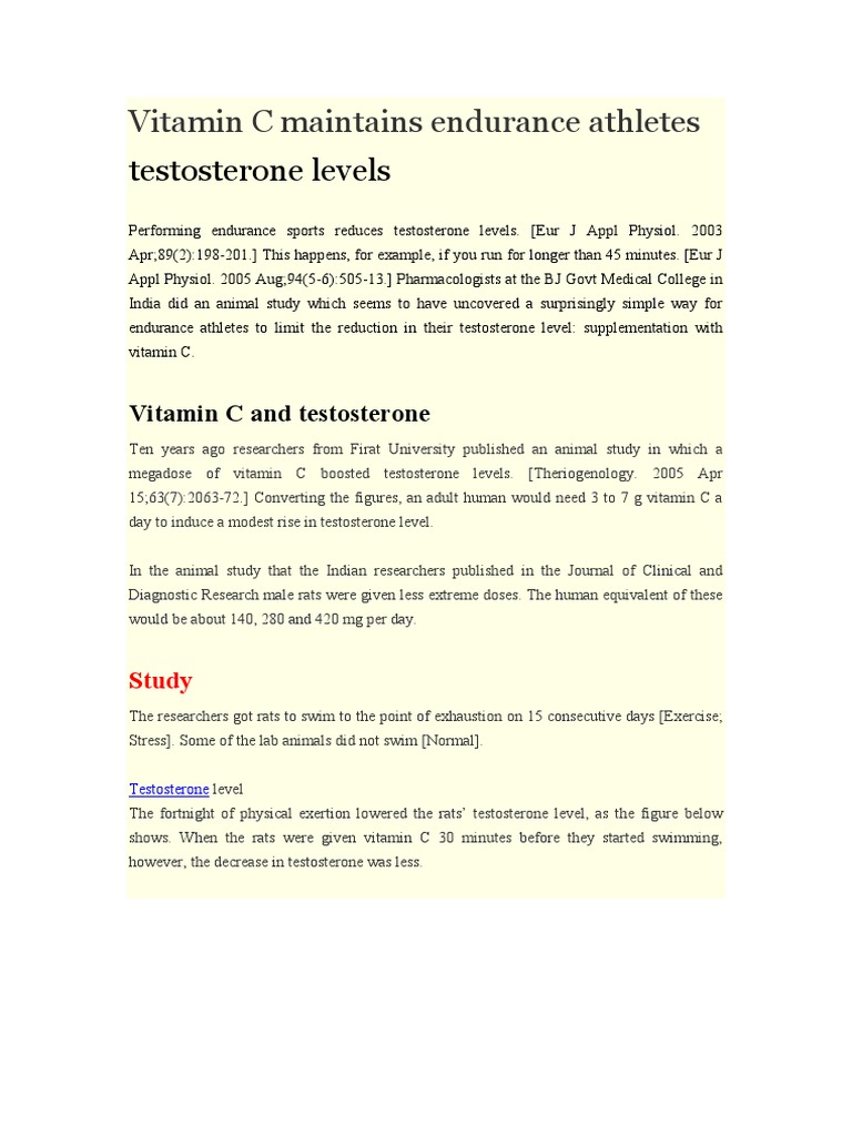 Testosterone Enanthate PDF Vitamin C Antioxidant