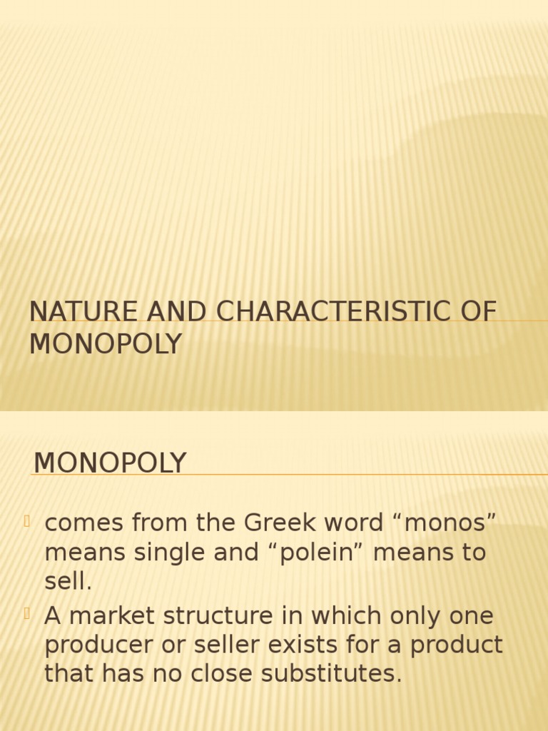 Nature and Characteristic of Monopoly PDF Price Discrimination Monopoly