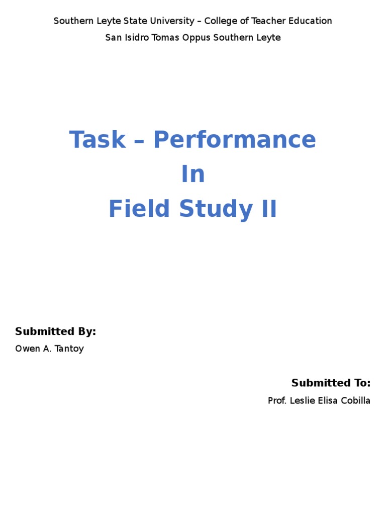 Southern Leyte State University Field Study | PDF