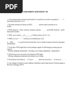 Theory Self Assessment Questions W1