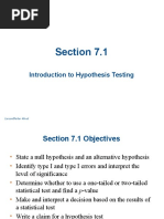 Section 7.1: Introduction To Hypothesis Testing