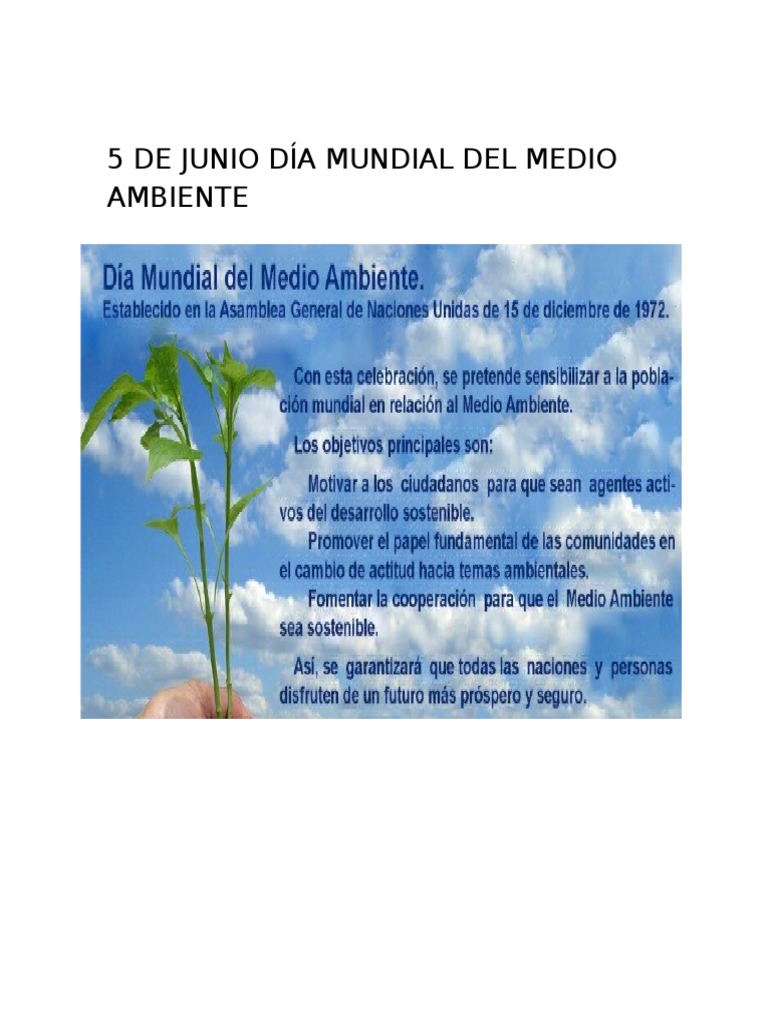 5 de Junio Día Mundial Del Medio Ambiente | PDF