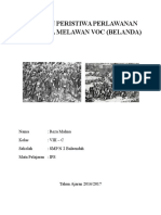 Laporan Peristiwa Perlawanan Indonesia Melawan Voc (Belanda)