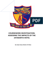 Coursework Investigation: Assessing The Impacts of The Jayakarta Hotel