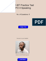 Toefl iBT Practice Test TPO 4 Speaking: No. of Questions: 6