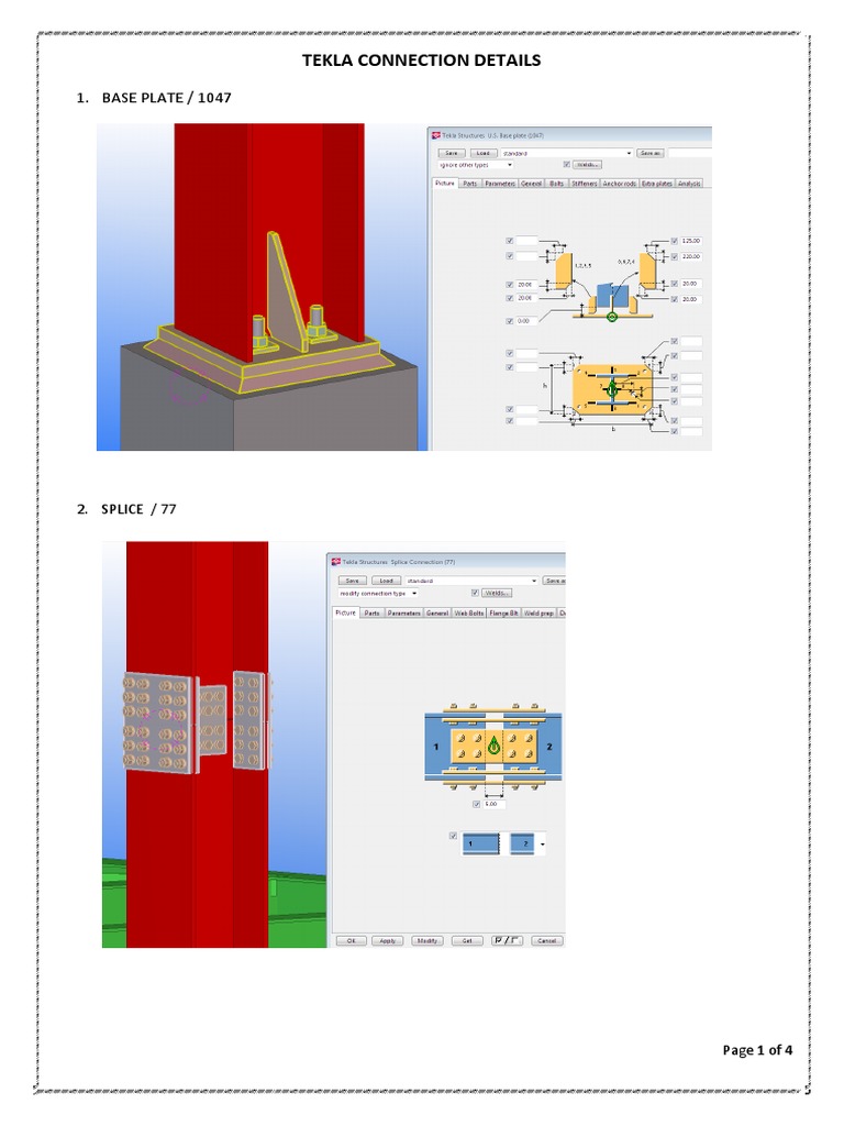 Tekla Structures Connection Components List | PDF