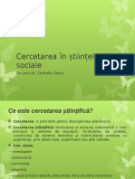 Cercetarea in Stiintele Sociale