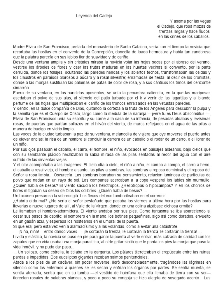 Leyenda Del Cadejo | PDF | Religión y creencia | Naturaleza