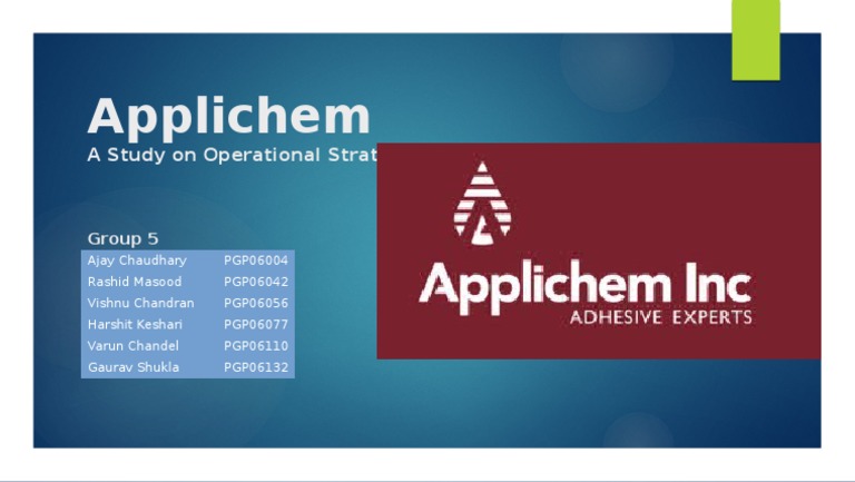 Applichem: A Study On Operational Strategy | PDF | Career & Growth