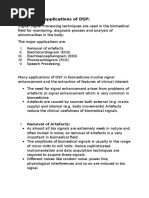 Biomedical Applications of DSP