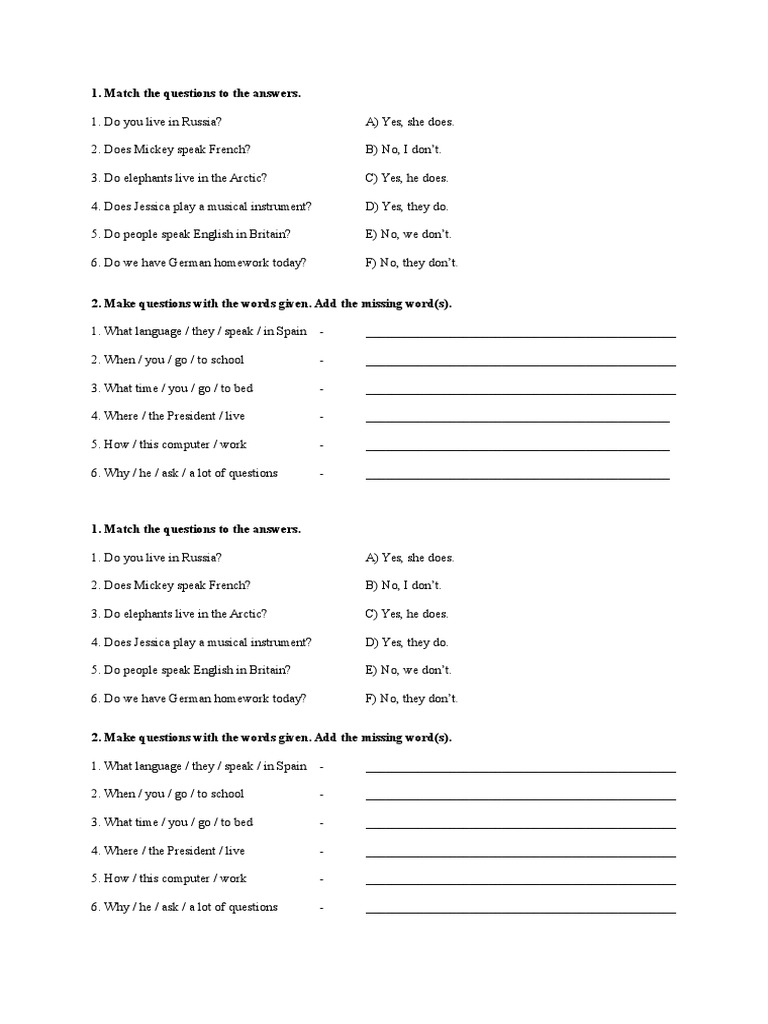 English Question and Answer Practice | PDF | Language Arts & Discipline