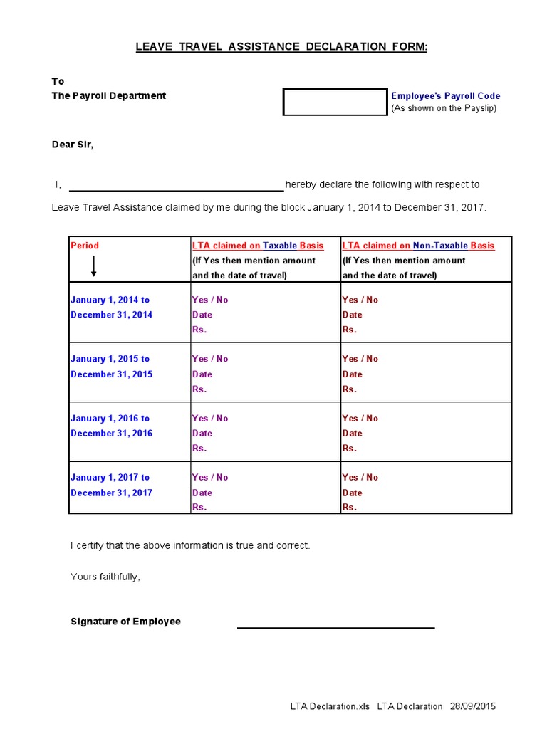 LTA Declaration PDF