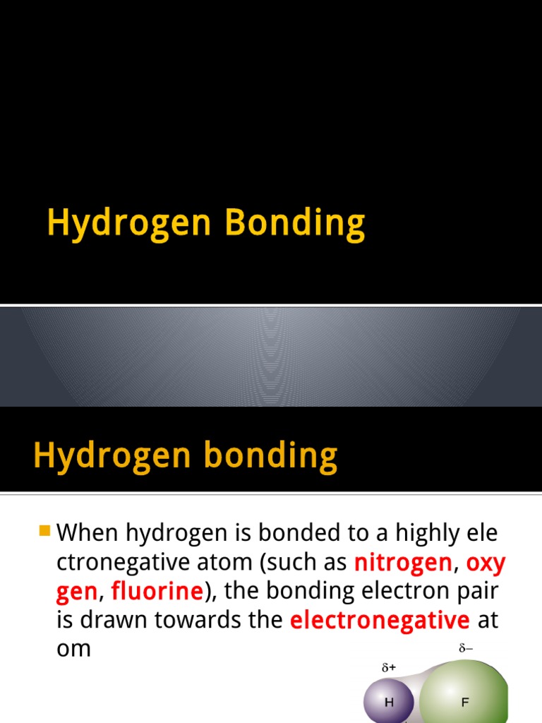 Hydrogen Bonding | PDF | Hydrogen Bond | Intermolecular Force