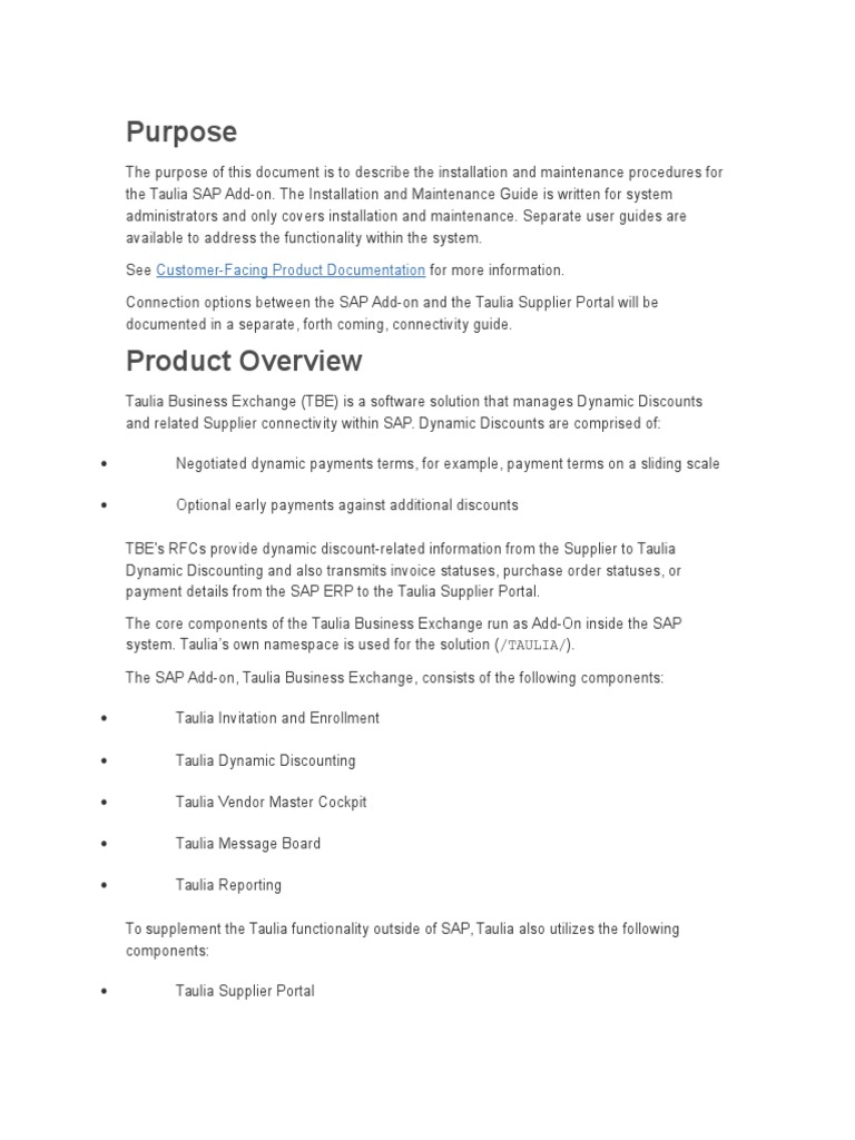 Taulia PDF Invoice Sap Se