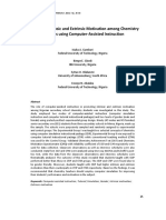 Promoting Intrinsic and Extrinsic Motivation Among Chemistry Students Using Computer-Assisted Instruction