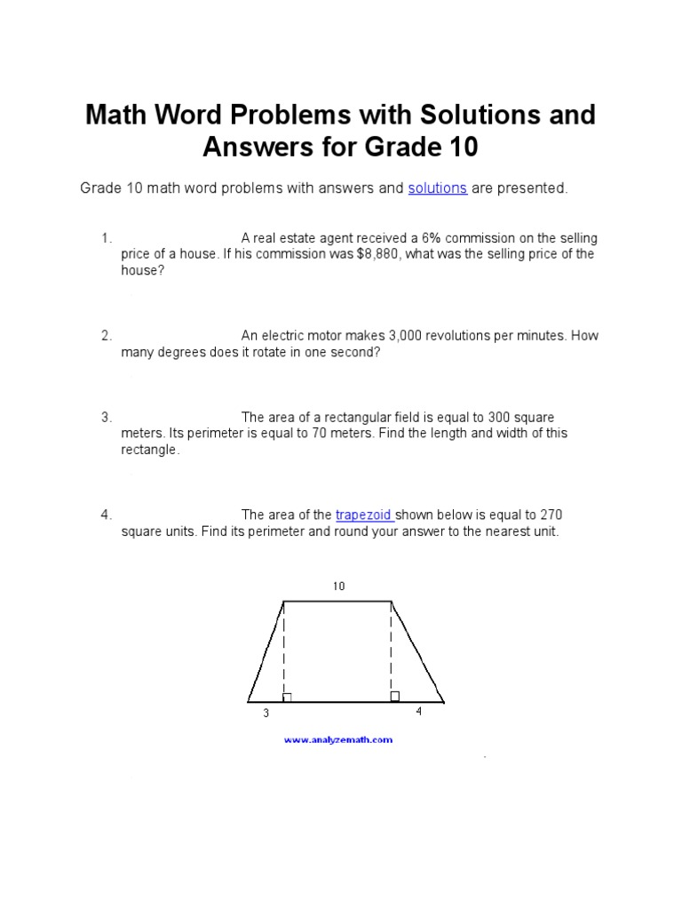 geometry problem solving grade 10