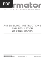 Assembling Instructions and Regulation of Cabin Doors: Automatic Doors For Lifts