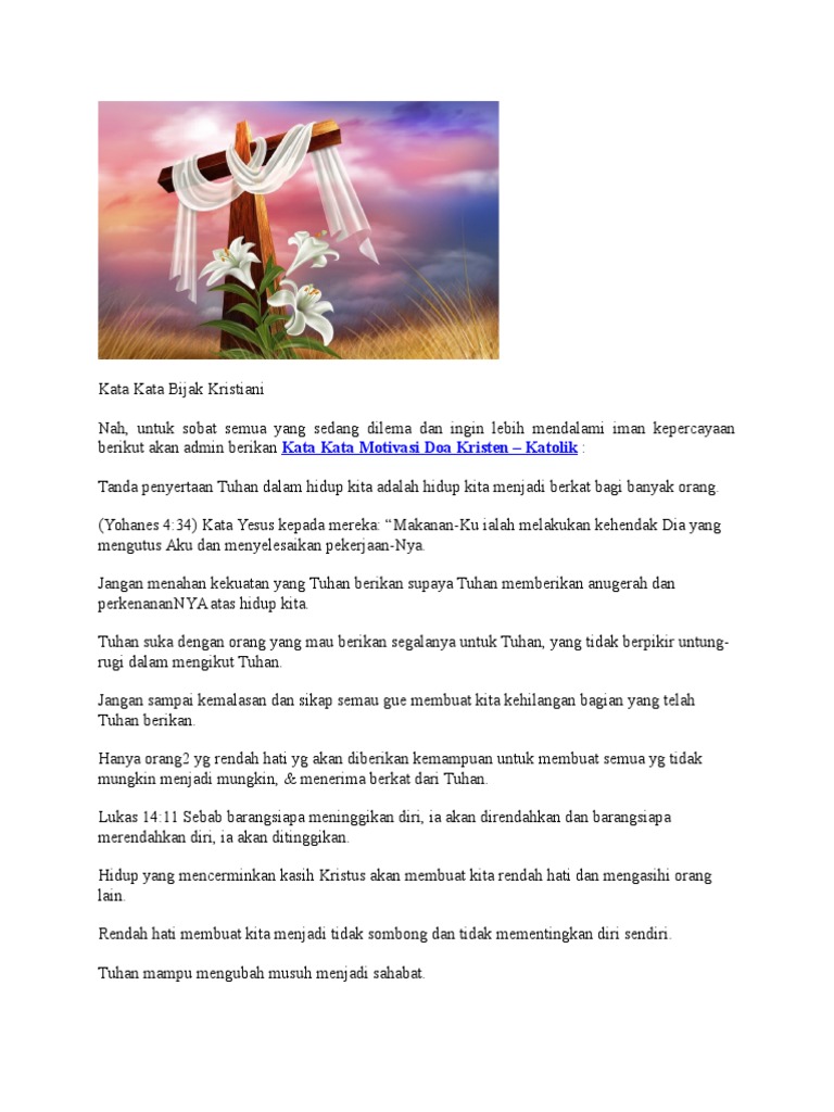 Kata Kata Bijak Kristianidocx Kata Kata Bijak Kristianidocx
