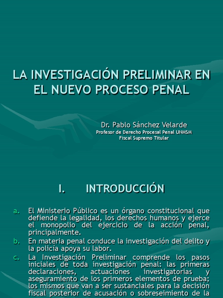 La Investigacion Preliminar PDF | PDF | Procedimiento Criminal | Policía