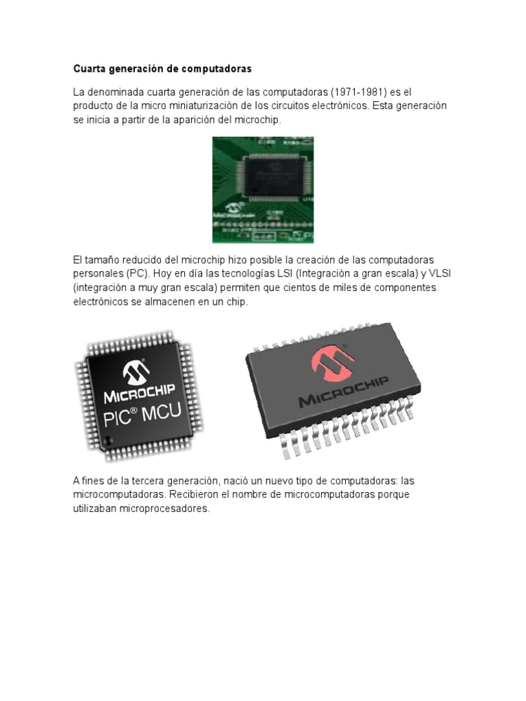 Cuarta Generación de Computadoras | PDF | Microcomputadoras ...