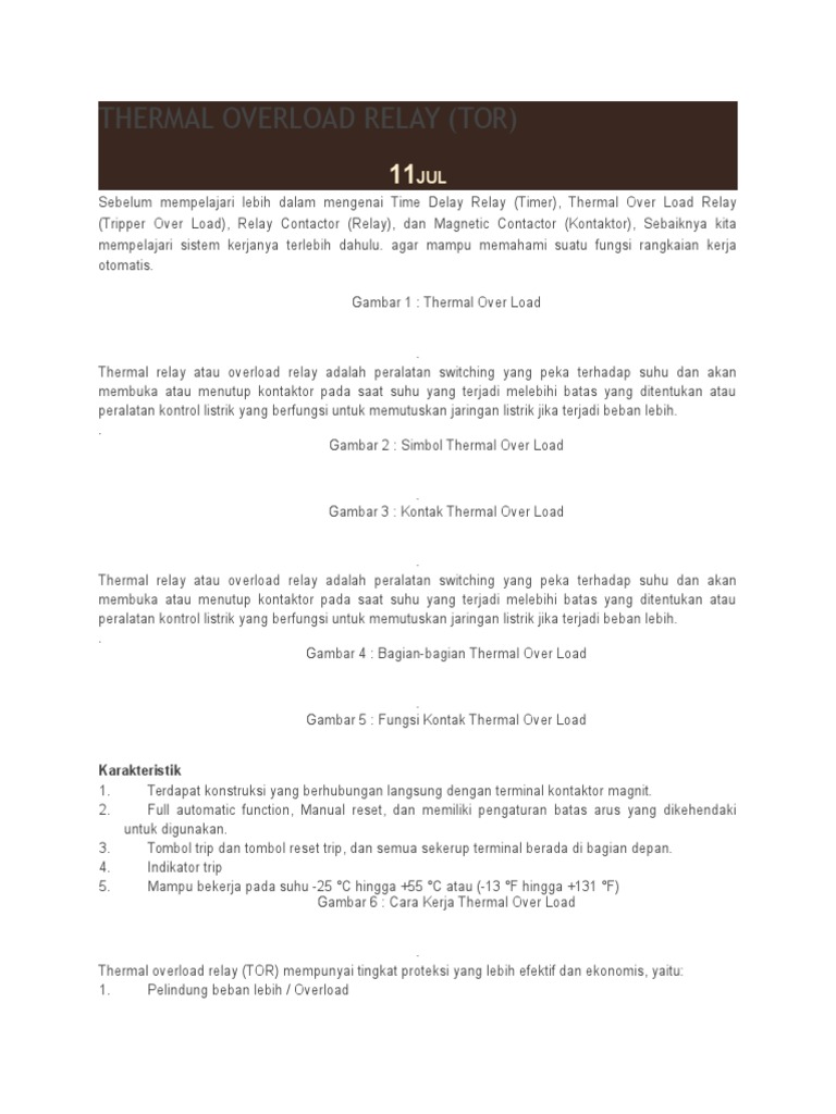 Thermal Overload Relay Pdf