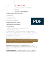 Aplicaciones de La Tubería PVC y Clasificacion de La Tuberia PVC Segun Su Uso