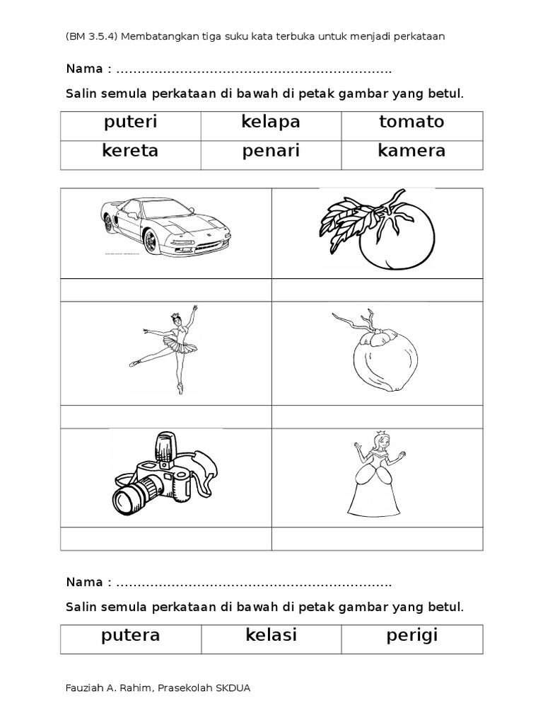 3 Suku Kata Jawi Kvkvkv Doc Document